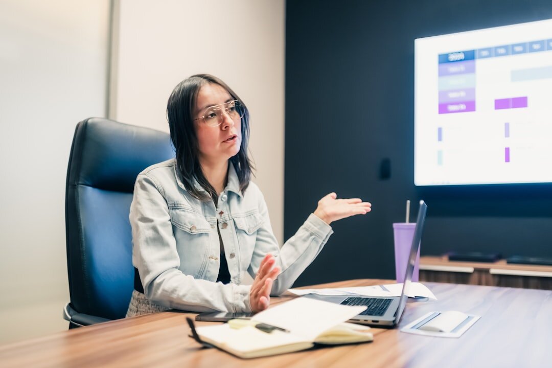 woman practicing speech