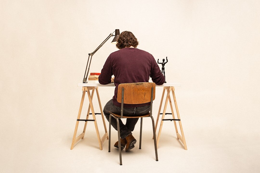 aspiring media professional at desk