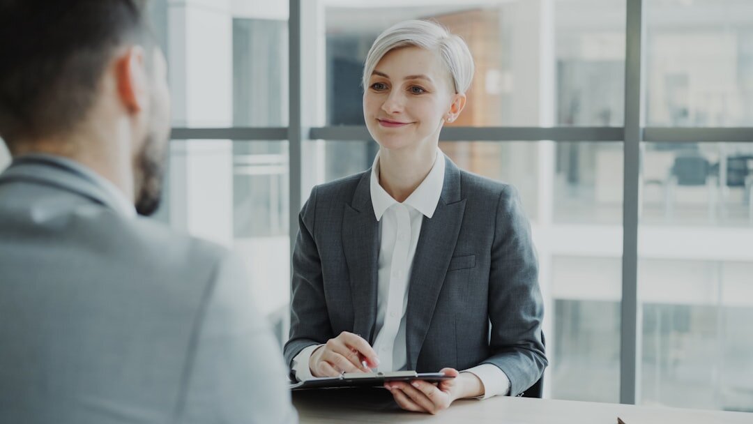 woman leading interview