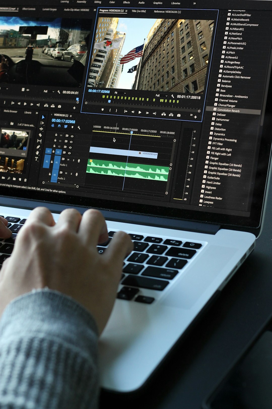 media professional editing video